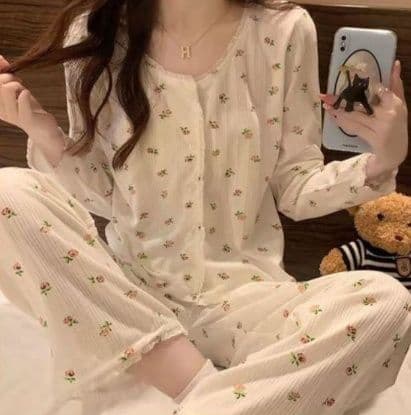 Princess Style Long Sleeved Pajamas Women Spring Autumn 2024 New Sleepwear 2543