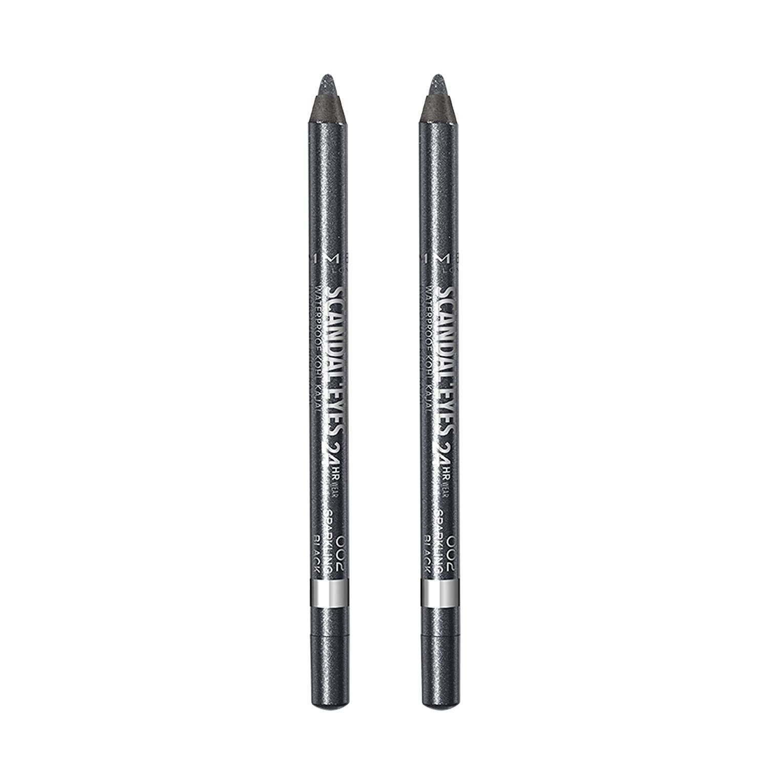 Rimmel London Scandal Eyes Waterproof Kohl Kajal Eyeliner 002 Sparkling Black