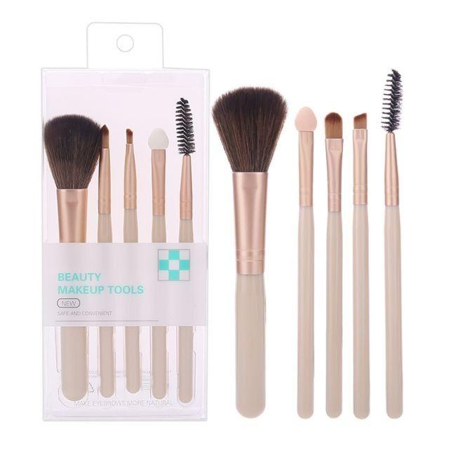 Makeup Brushs Set For Face And Eyes - 5 Pcs