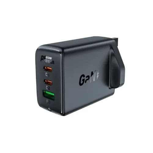 2 Usb - C + 1 Usb - A 65W Gan Fast Charging Adapter - Acefast A44
