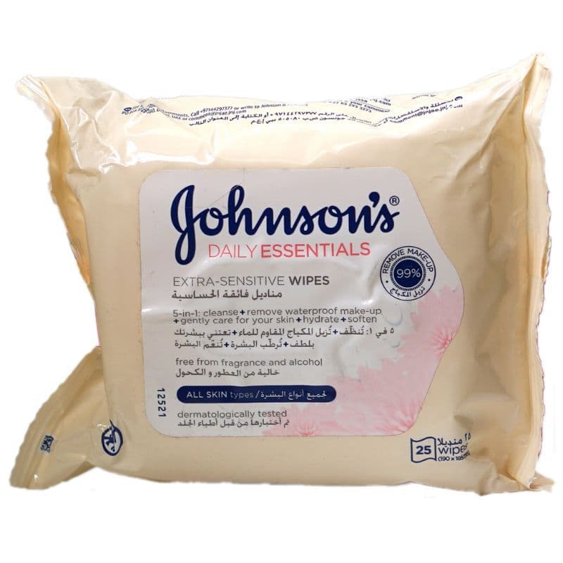 Johnson And Johnson All Skin Types Wipes  25 PC