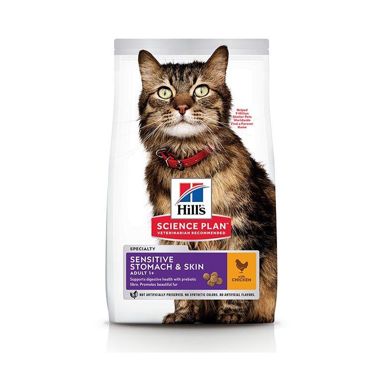 Hill'S Science Plan Sensitive Stomach And Skin Adult Cat Food With Chicken 1.5Kg