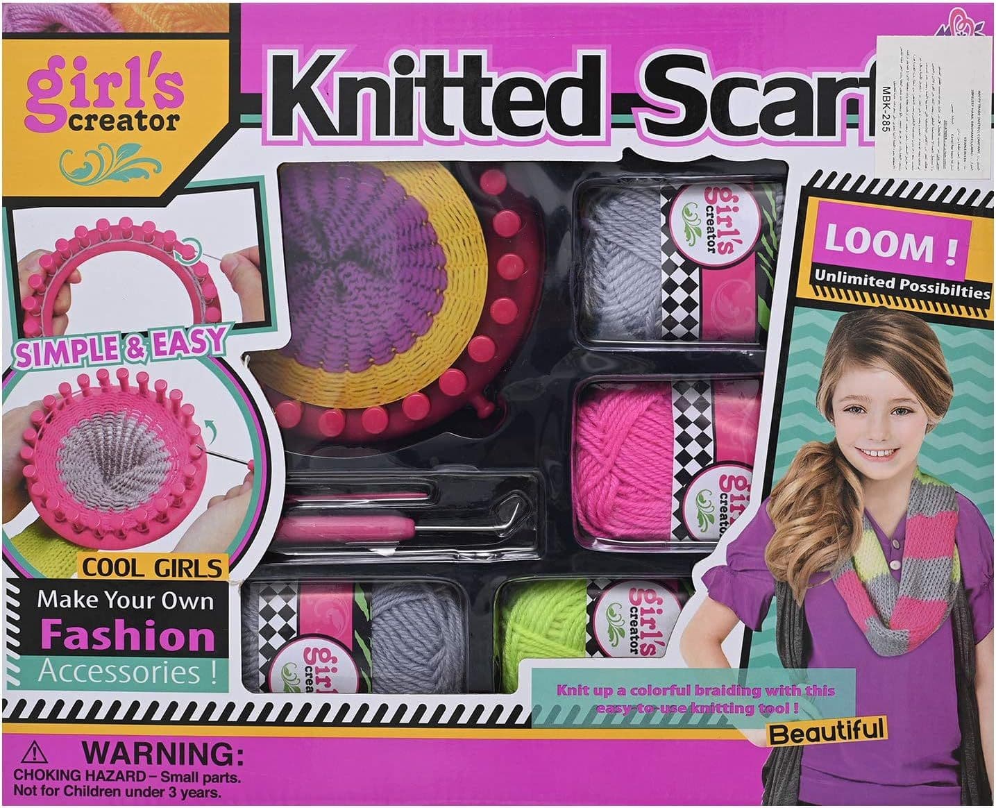 Knitted Scarf Mbk-280 Toy For Girls , Multi Color No.16516