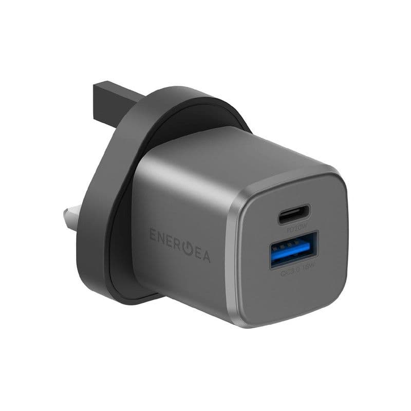 Energea Ampcharge Gan20, 1C1A Pd/Qc3.0 Wall Charger,20W (Uk) - Gunmetal
