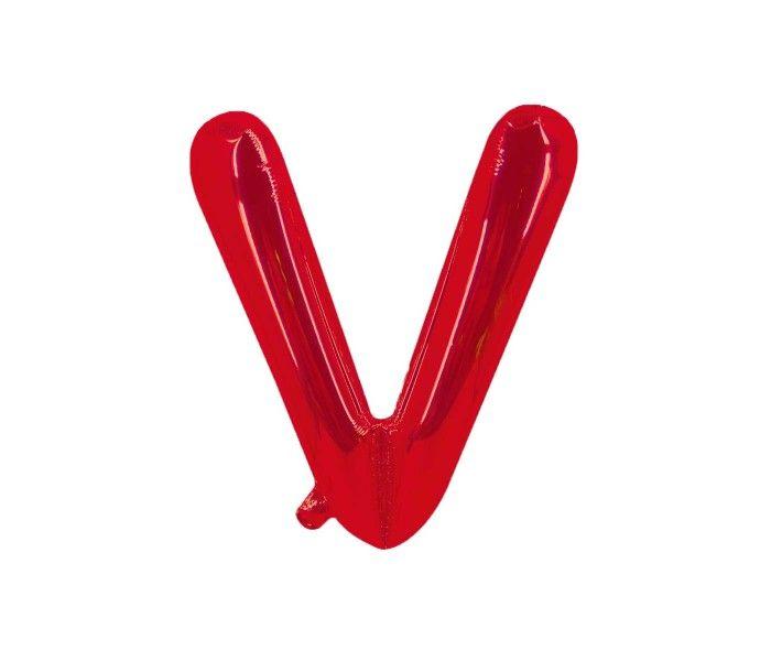 Party Time V-Re-803379 Letter V 16 Inch Foil Balloon Red