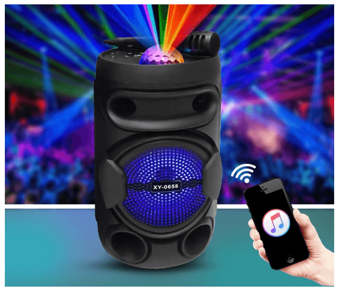 Bluetooth Bpswmb (Xy-0658) Portable Speaker With Mic - Black