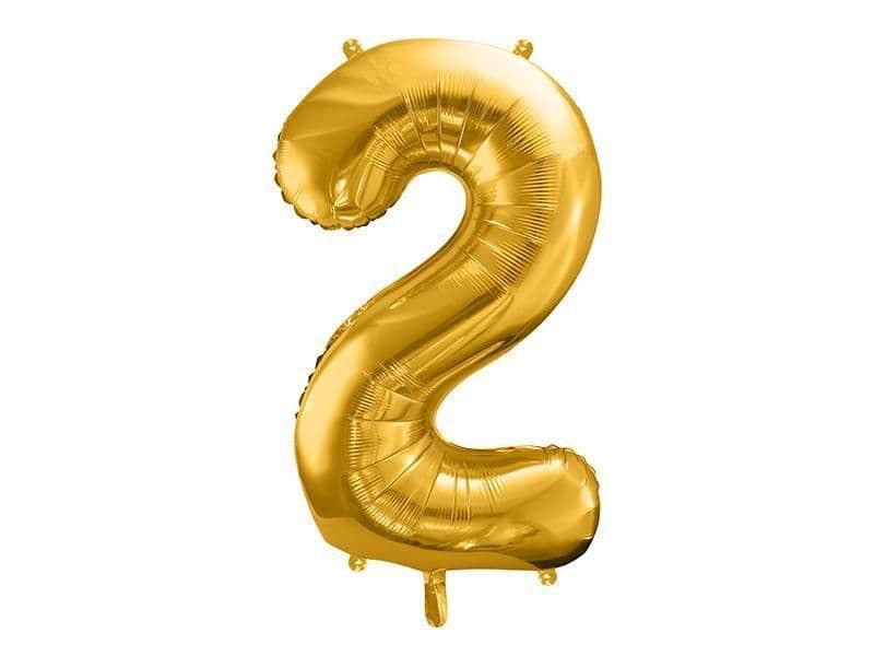 Number 2 Balloon Gold