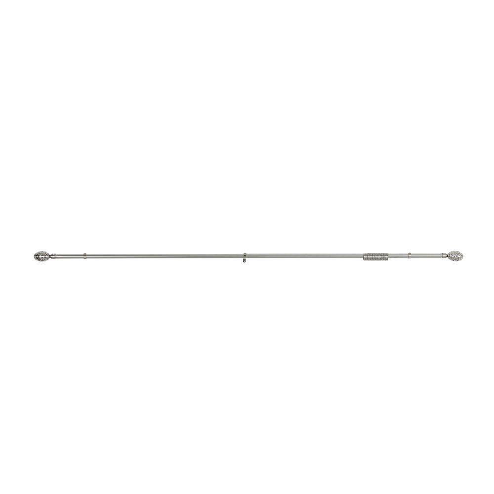 Single Extendable Curtain Rod Set With Oval Ball, Chrome Â€“ 210X400 Cms