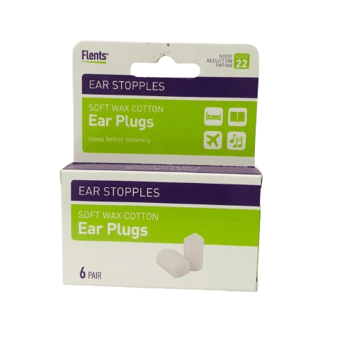 Flents Ear Stopples Soft Wax-Cotton Ear Plugs - 6 Pair