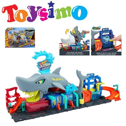 Hot Wheels City Ultra Shark Car Wash Playset