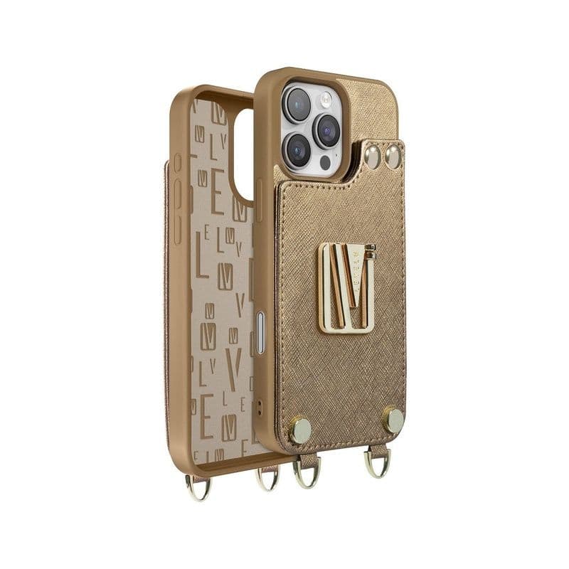 Levelo Serena Leather Case-Iphone 16 Pro Max-Gold