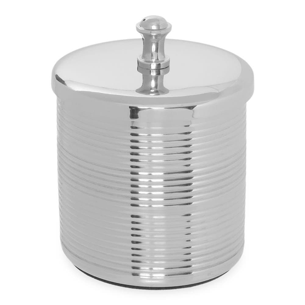 Sofia Ribbed Canister, Chrome - 9.5x12 cm