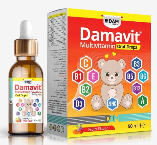 Dam Damavit Multivitamins Oral Drops Fruits Flavor 50ml