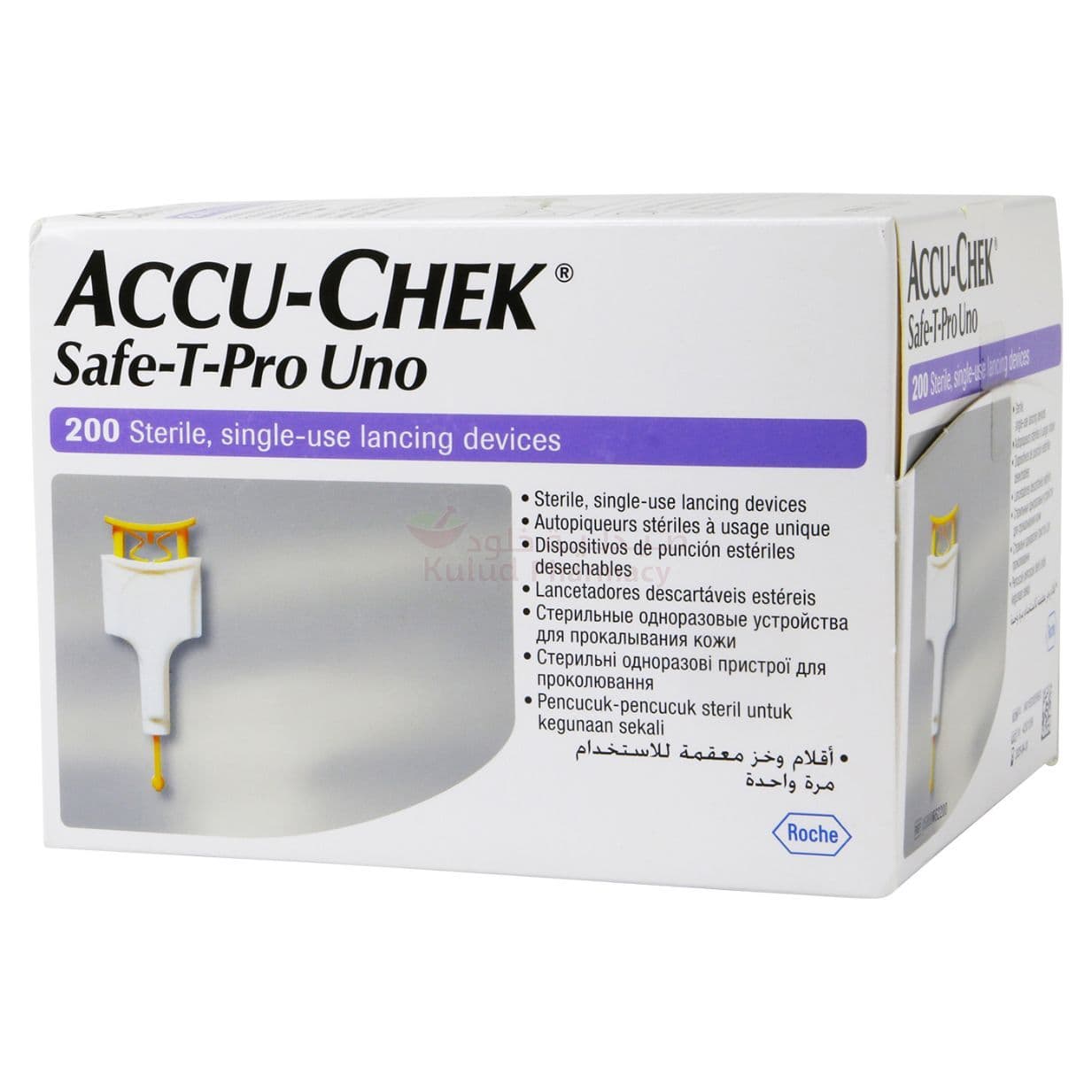 Accu Chek Safe T Pro Uno Sugar Test Kit  200 PC