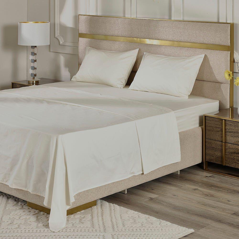 Serena Super King Flat Sheet Set, Ivory Â€“ 300 Tc, 274X274 Cm