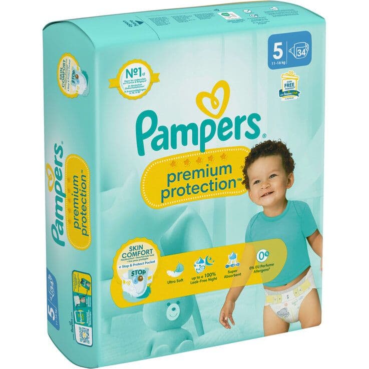 Pampers Premium Protection Baby Diapers Size 5 34's (11-16kg)