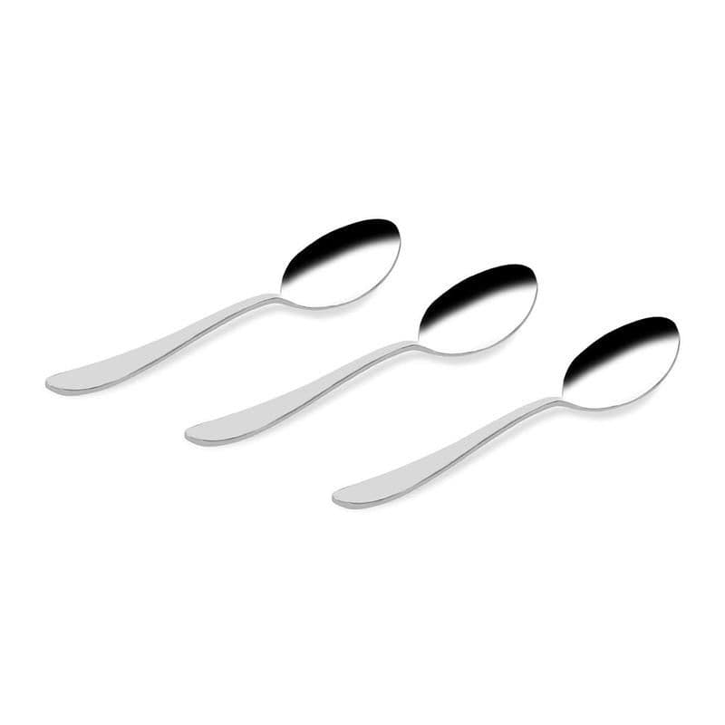 Milan Stainless Steel 3-Piece Table Spoon Set, Silver