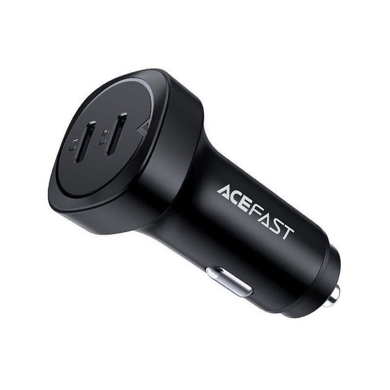 Acefast B2 72W Dual Usb-C Metal Car Charger Black