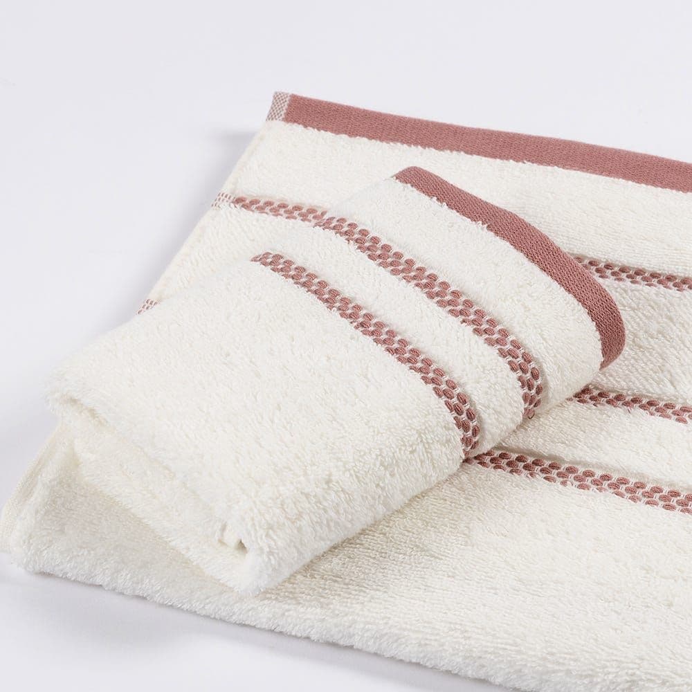 Cozmo Face Towel, Ivory & Blush