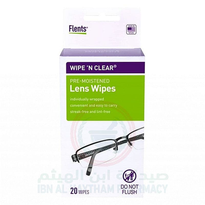 Flents Wipe N Clear Lens Wipes 20'S