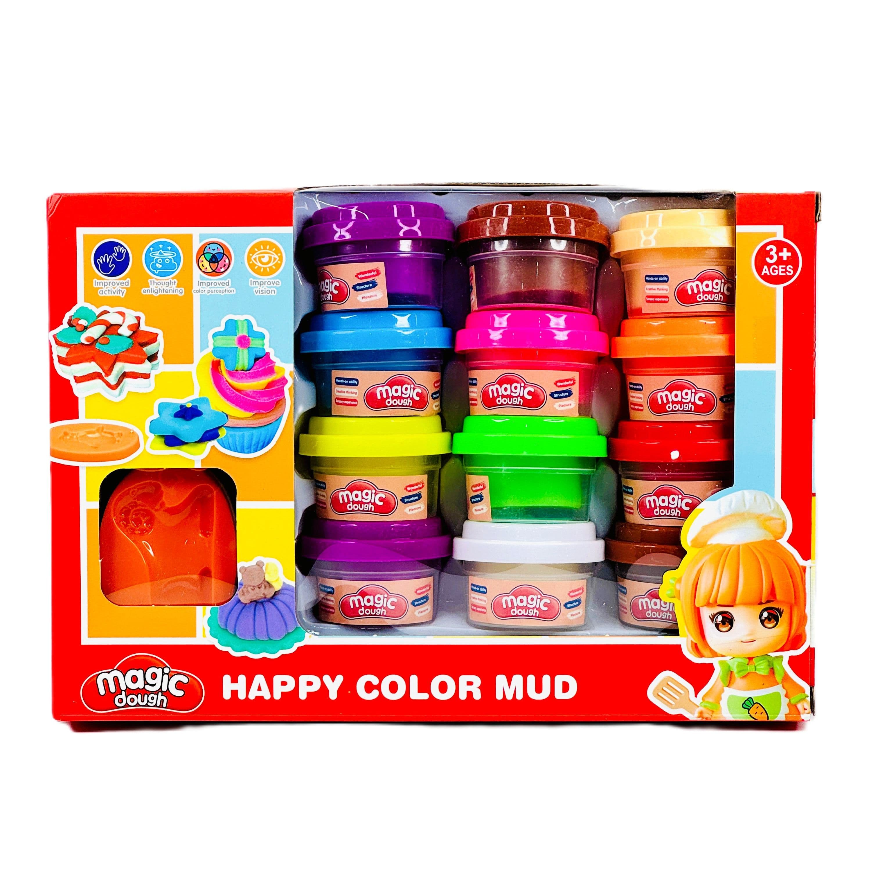 Magic Dough Happy Color Mud 12Pcs No.8097 No.17683