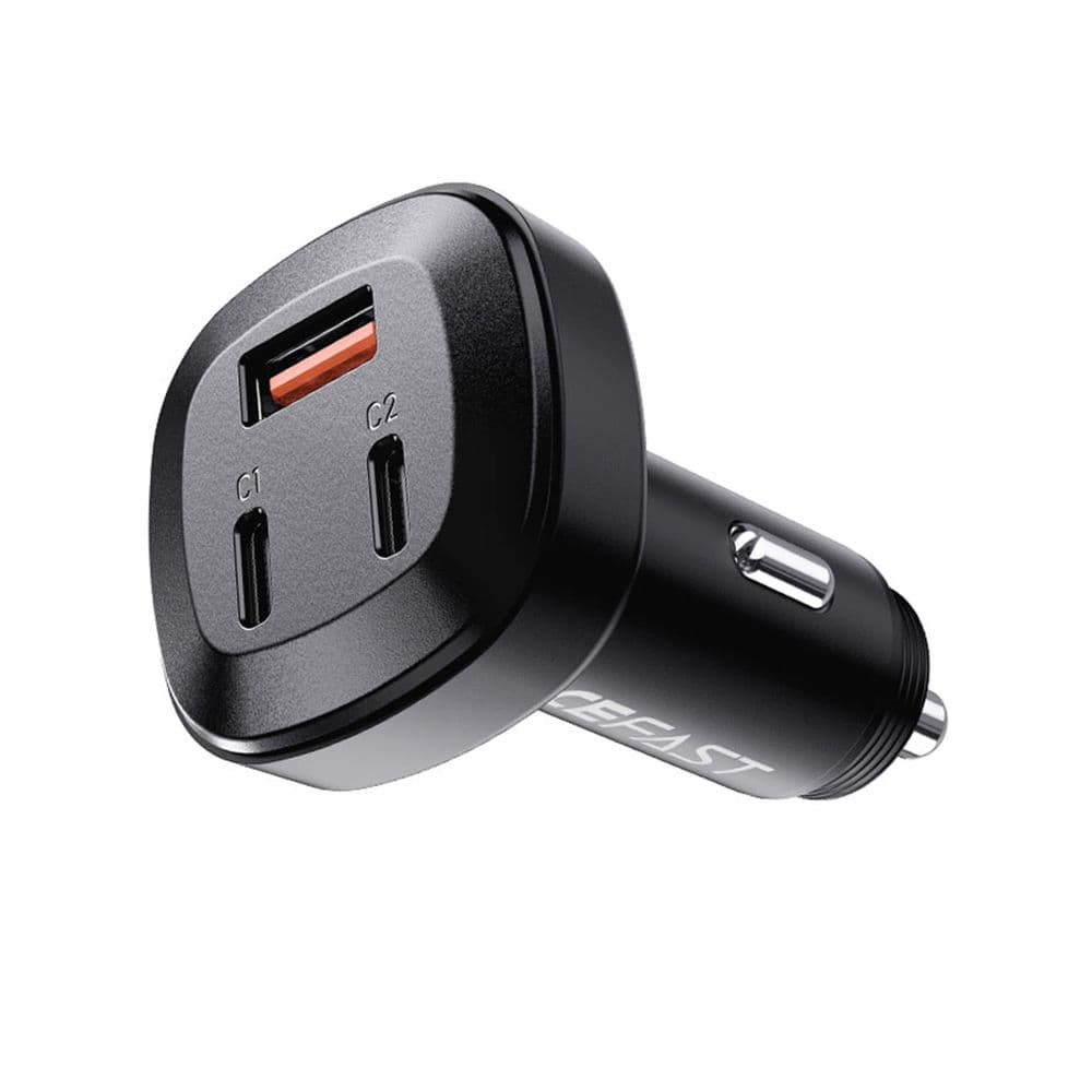 Acefast B3 66W(Usb-C+Usb-C+Usb-A) Three-Port Metal Car Charger
