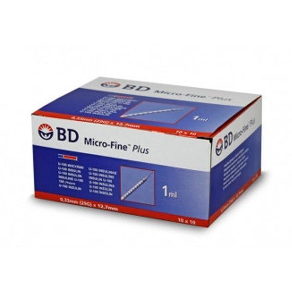 Bd Micro Fine Plus 1Ml Syringe X 100'S