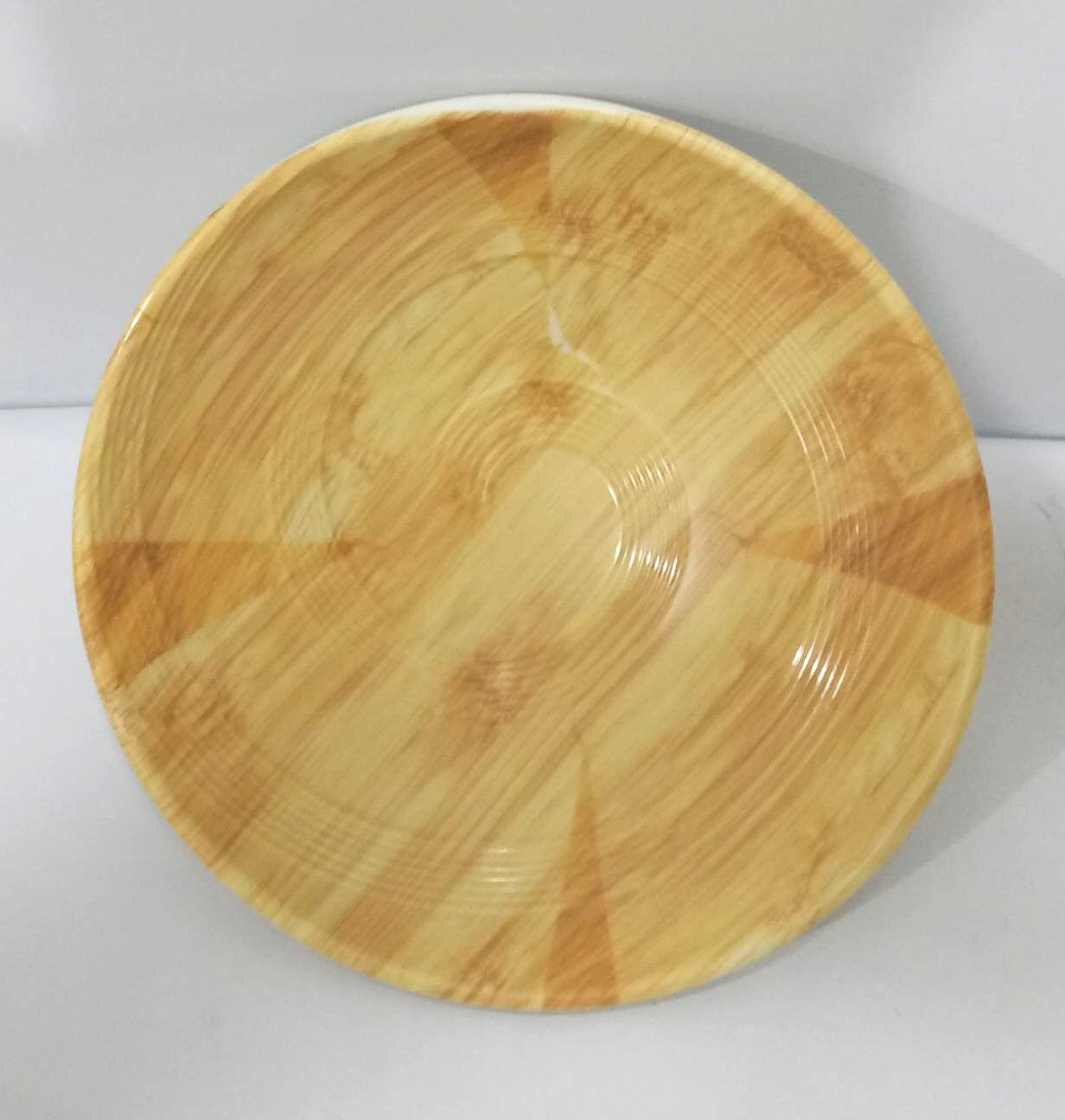 Melamine Bamboo Color Serving Bowl 21.6*21.6*7Cm 