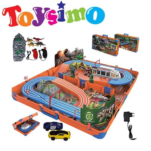 Dino World Slot Track Set With 1:64 Two Cars