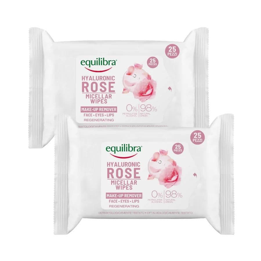 Equilibra Hyaluronic Rose Micellar Make-Up Remover Wipes 25'S #19753