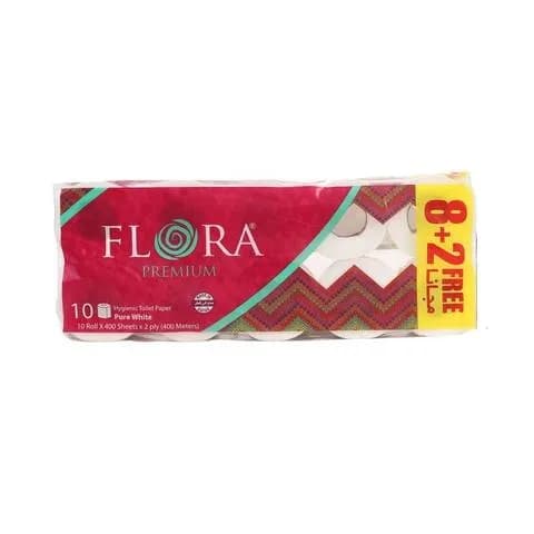 Flora Premium Toilet Paper 10Roll X 400 Sheet