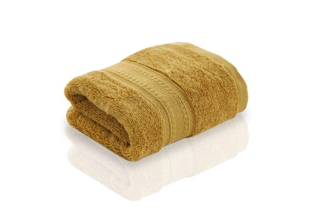 Breathable Cotton Hand Towel, Mustard - 60 X 40 Cms