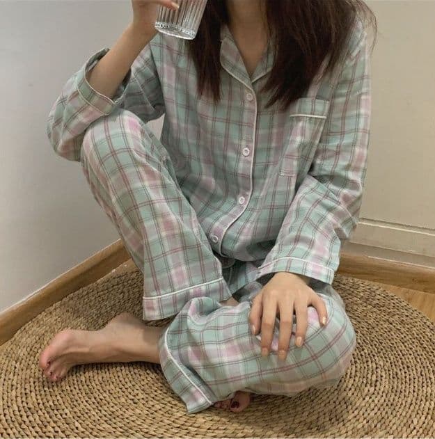 Ins Autumn Special Edition Women'S Cardigan Long Sleeve Lapel Sleepwear 2520