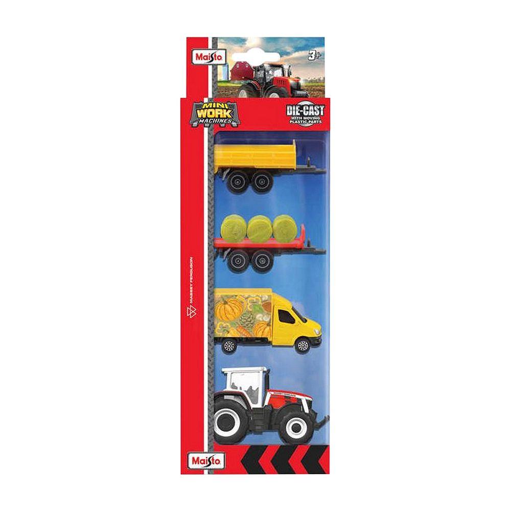 Maisto Mini Work Machine Tractor Set (4 Pack)