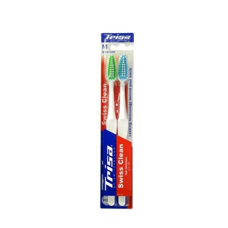 Trisa Swiss Clean Medium 1 + 1 Value Pack Toothbrush  2 PC 