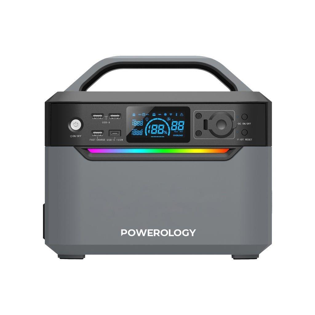 Powerology 120000Mah 600W Dual Ac Socket Power Generator Black