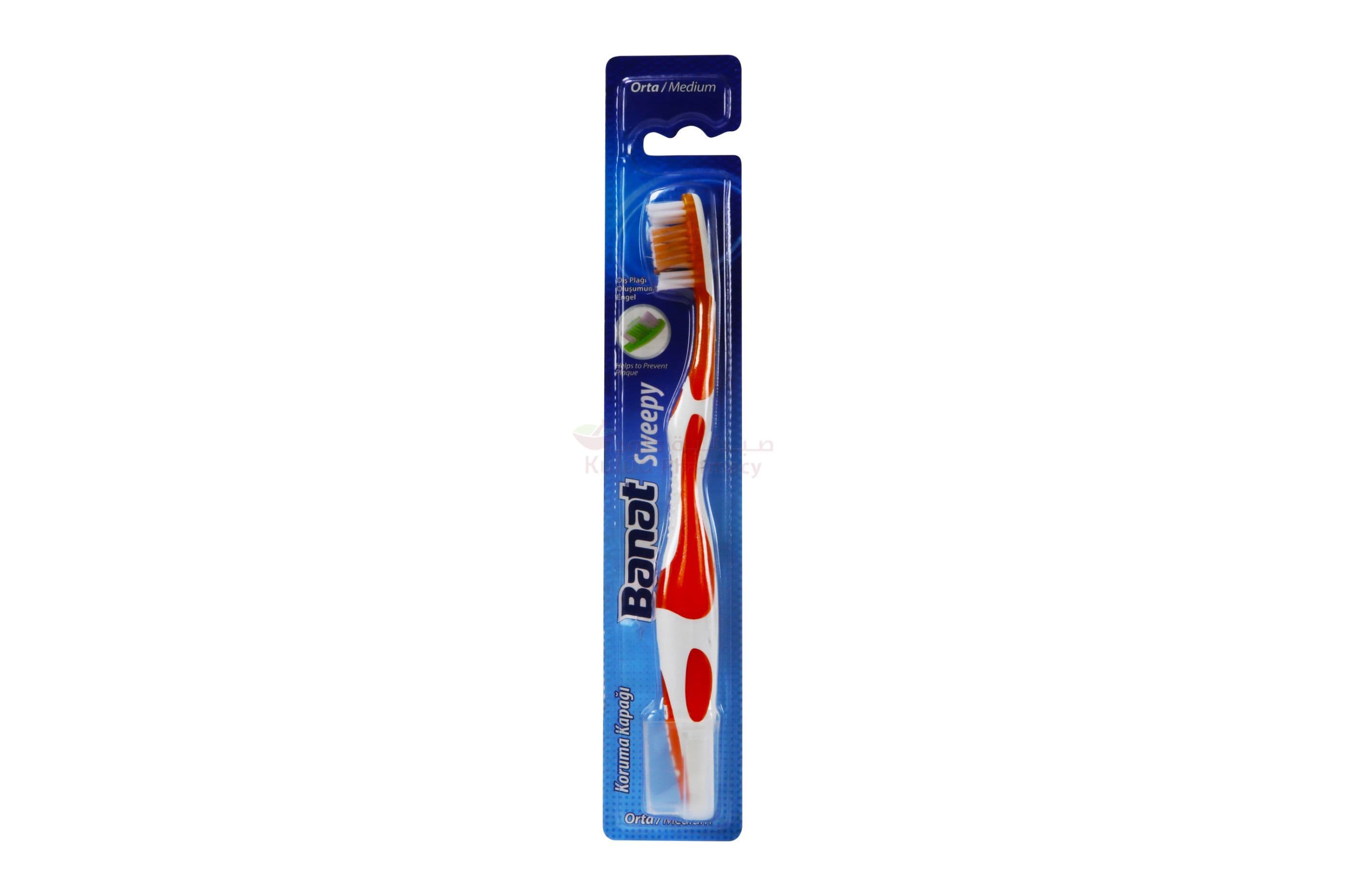 Banat Sweepy Medium Toothbrush  1 PC