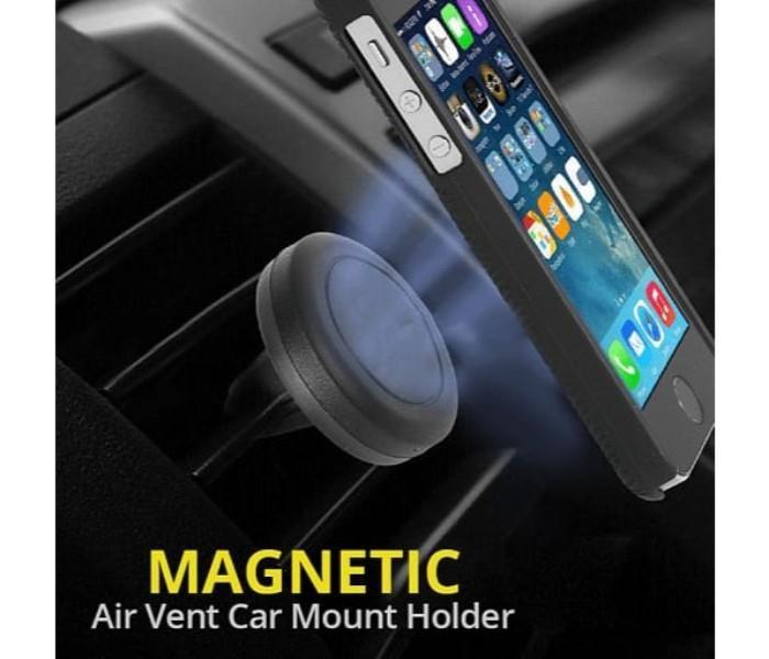 Universal Mini Magnetic Air Vent Car Mount Holder For Smartphones - Black