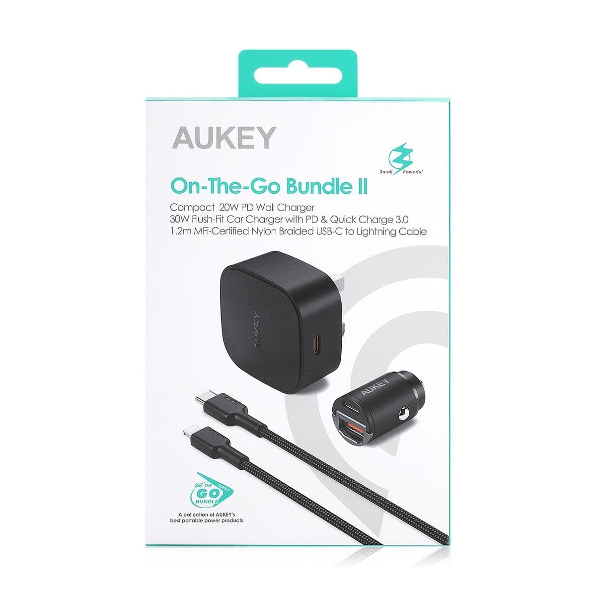 شاحن حائط Aukey On The Go Bundle II بقوة 20 وات بتقنية PD