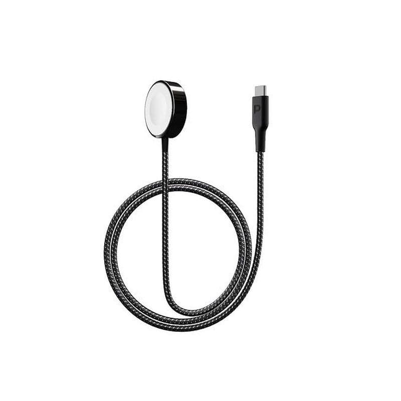 Powerology Braided Type-C Watch Charger 5W 1.2M/4Ft Black