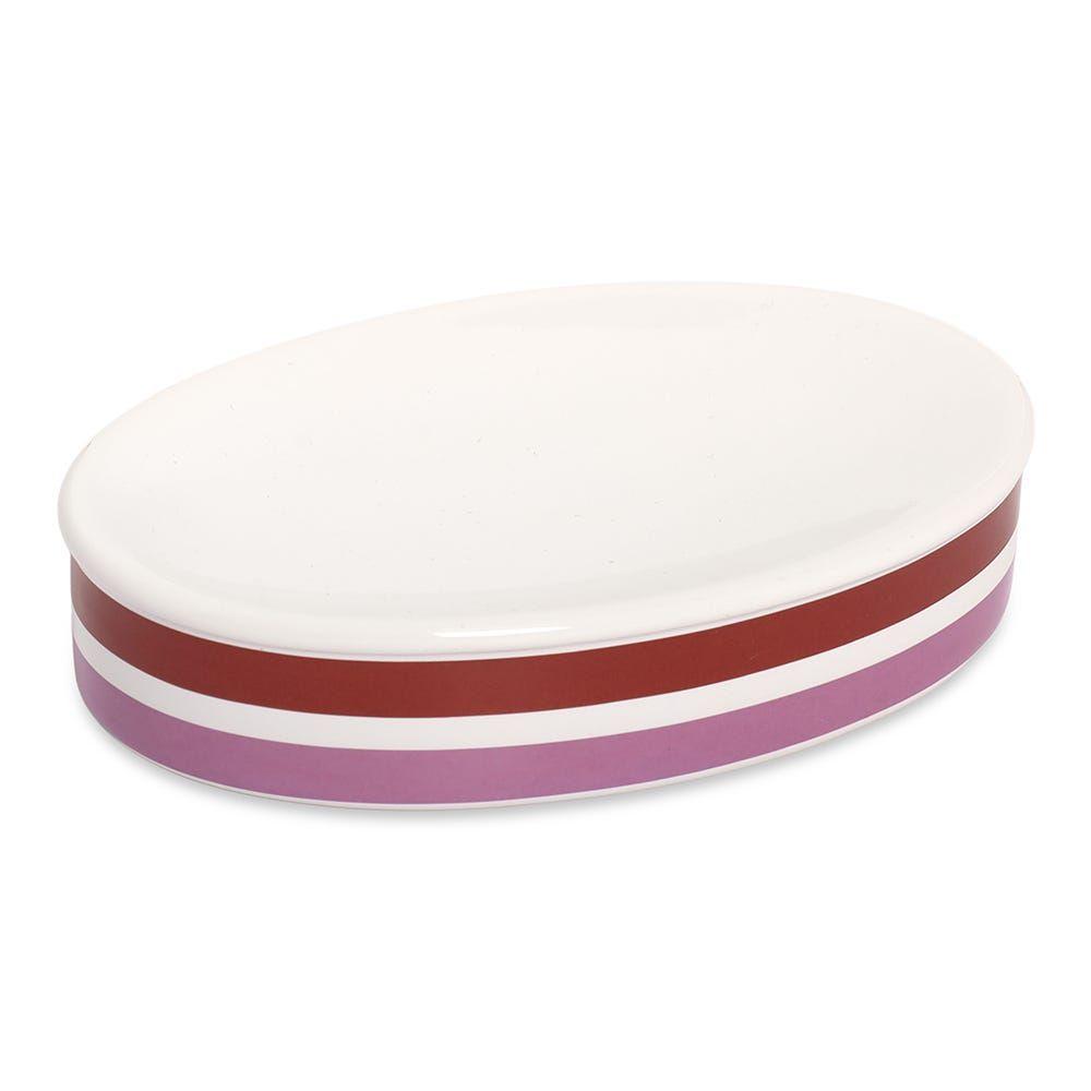 Stripes Soap Dish, Multicolour - 13.5x2.7 cm