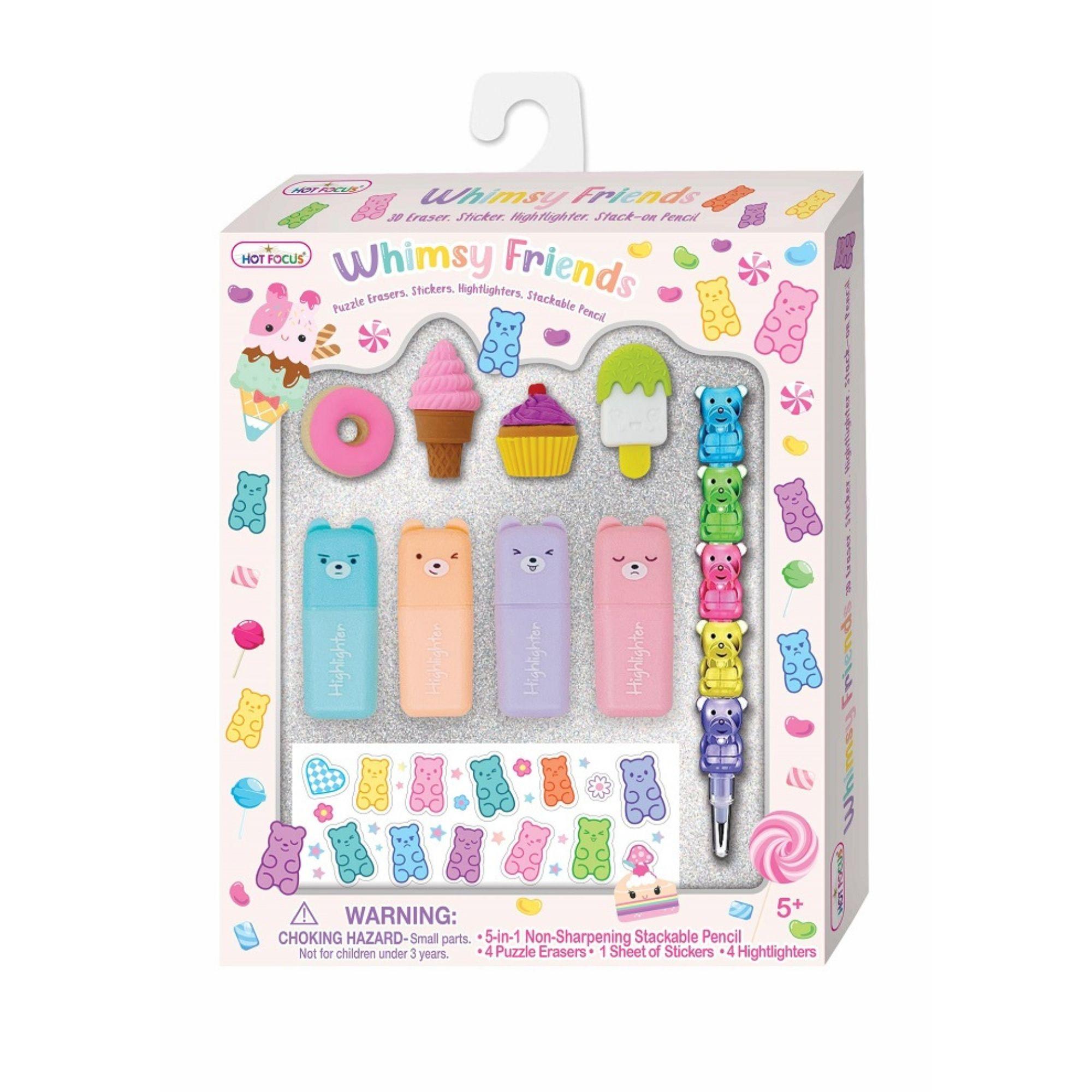 Hot Focus Whimsy Friends Gummy Bear Stationery Set (10 Pieces)