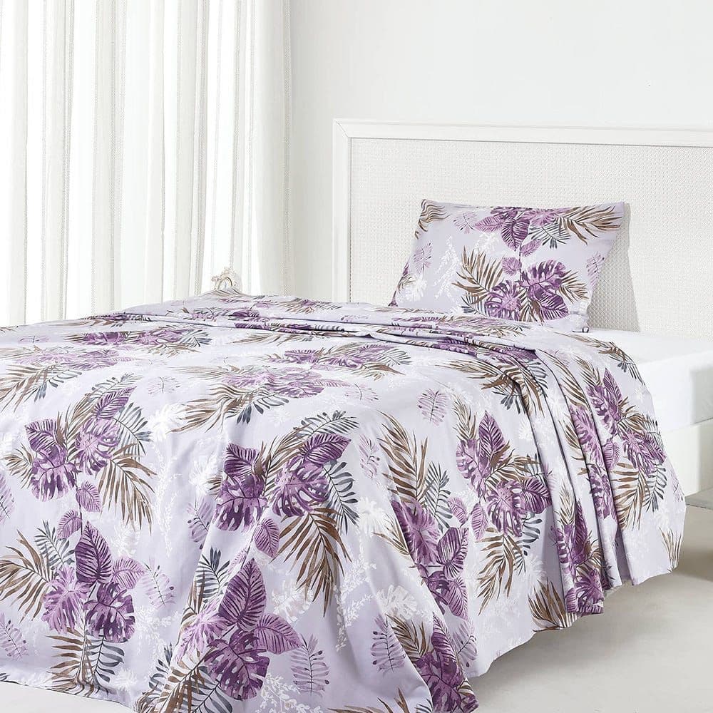 Belle Single-Sized Flat Sheet Set, Lavender - 180X240 Cm