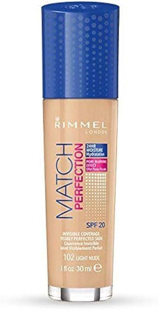 Rimmel London Match Perfection Foundation 102 Light Nude 30 Ml