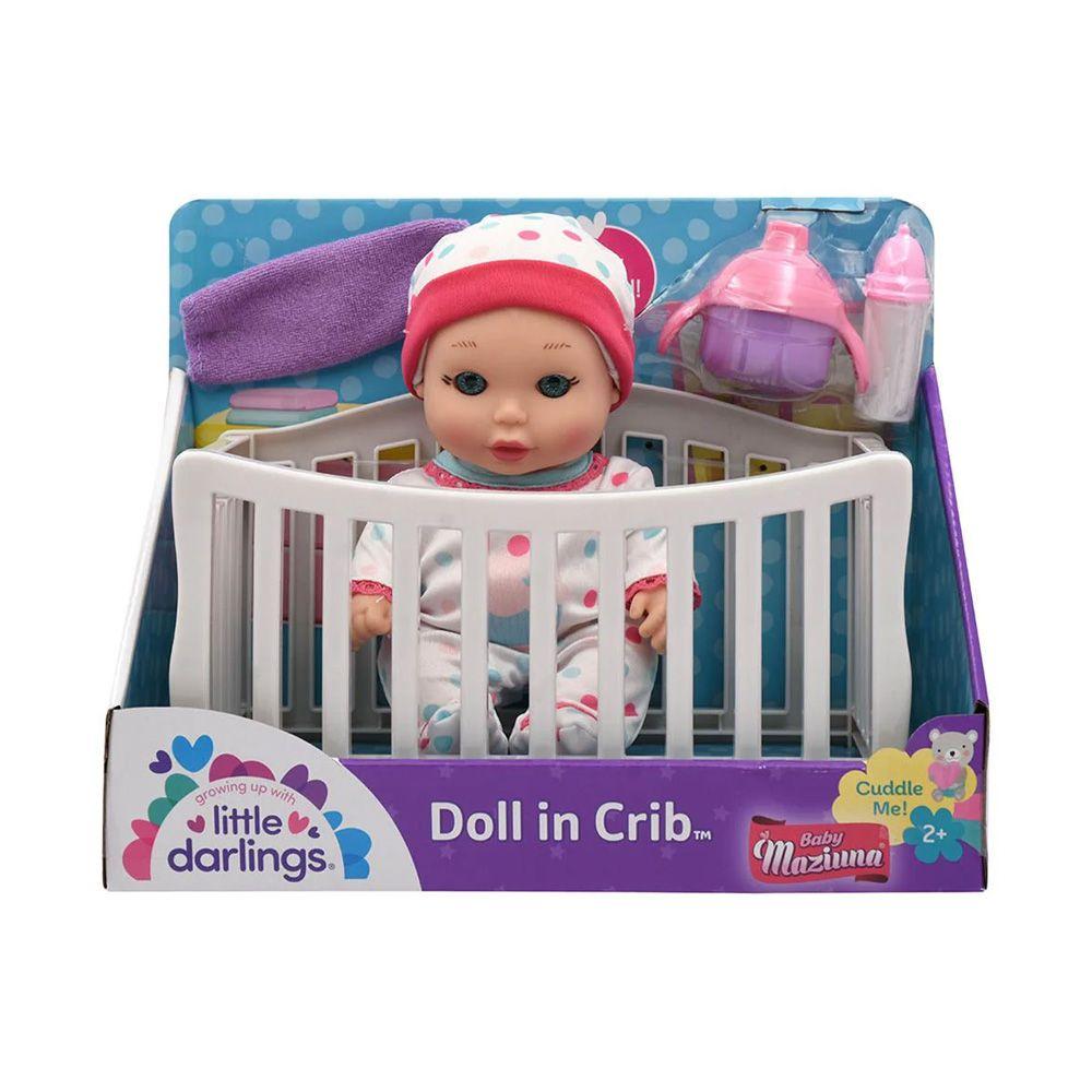 Baby Maziuna Doll in Crib 8"