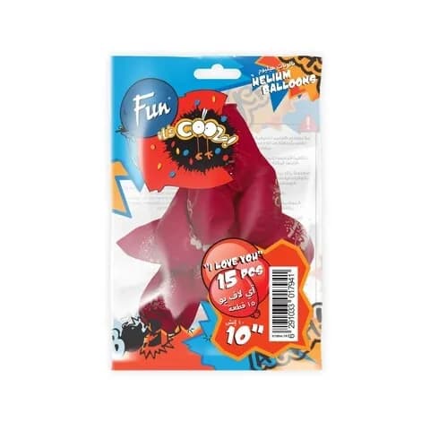 Fun Helium Balloon 12 15 Pieces Red