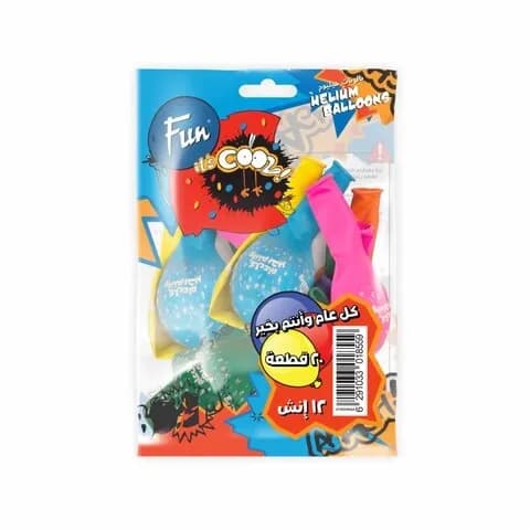 Fun Helium Balloon 12 20 Pieces Assorted