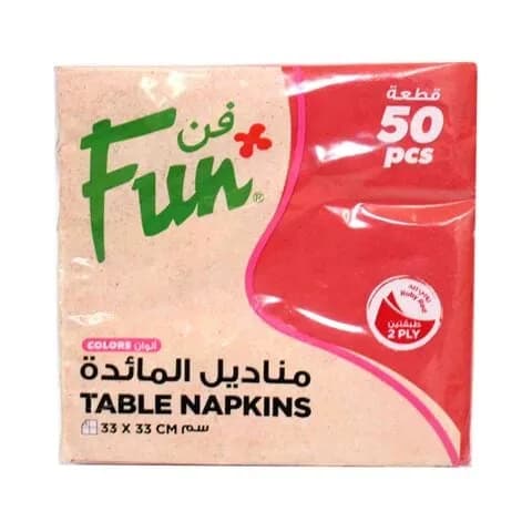 Fun 2Ply Napkin 33X33 Ruby Red 50Pc