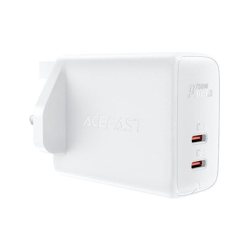 Acefast A32 Pd 50W Gan (Usb-C+Usb-C) Dual Port Charger (Uk) White