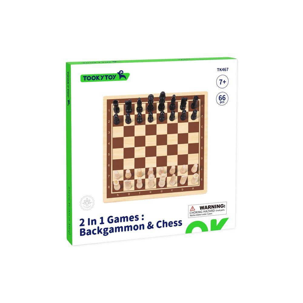 Tooky Toy 2-In-1 Games: Backgammon & Chess